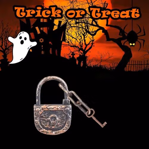 VFM e-Store Halloween Decoration Lock, Chain and Key in Gold – 4