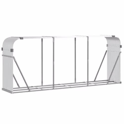 vidaXL Log Holder in Silver Galvanised Steel, W/D/H: 234 x 45 x 100 cm – 1