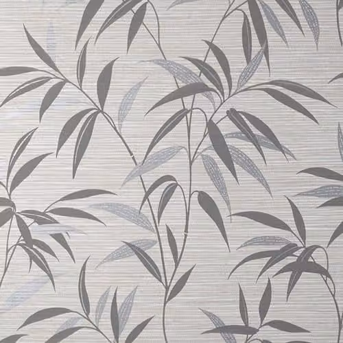 Crown Fusion Leaf Soft Grey Botanical Floral Washable Wallpaper Roll