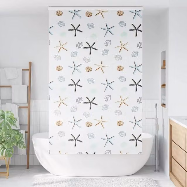 Berkfield Home Shower Roller Blind with Cassette, White, W: 116 cm, H: 240 cm