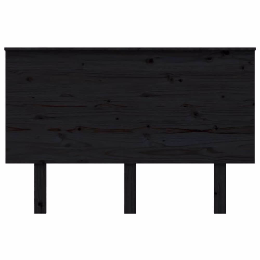 Berkfield Home Rustic Solid Pine Bed Headboard, Black, W: 124 cm, D: 6 cm, H: 82.5 cm – 3