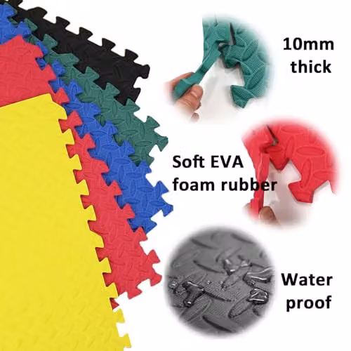 Actiasmat Interlocking EVA Foam Gym Mats in Yellow, 4 Pack – 3