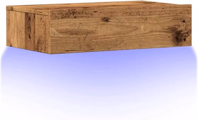 Berkfield Home TV Cabinet with LED Lights in Old Wood Brown, W: 60 cm, D: 35 cm, H: 15.5 cm – 1