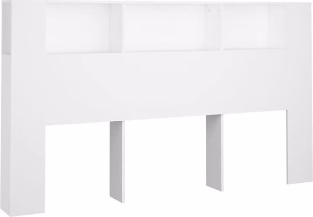 Berkfield Home Headboard Cabinet in White, W/D/H: 180 x 18.5 x 104.5 cm