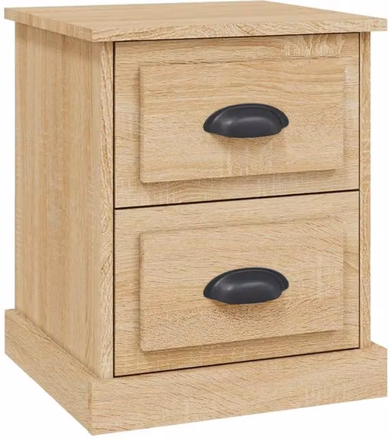 Berkfield Home Bedside Cabinet in Sonoma Oak, Brown, W/D/H: 39 x 39 x 47.5 cm