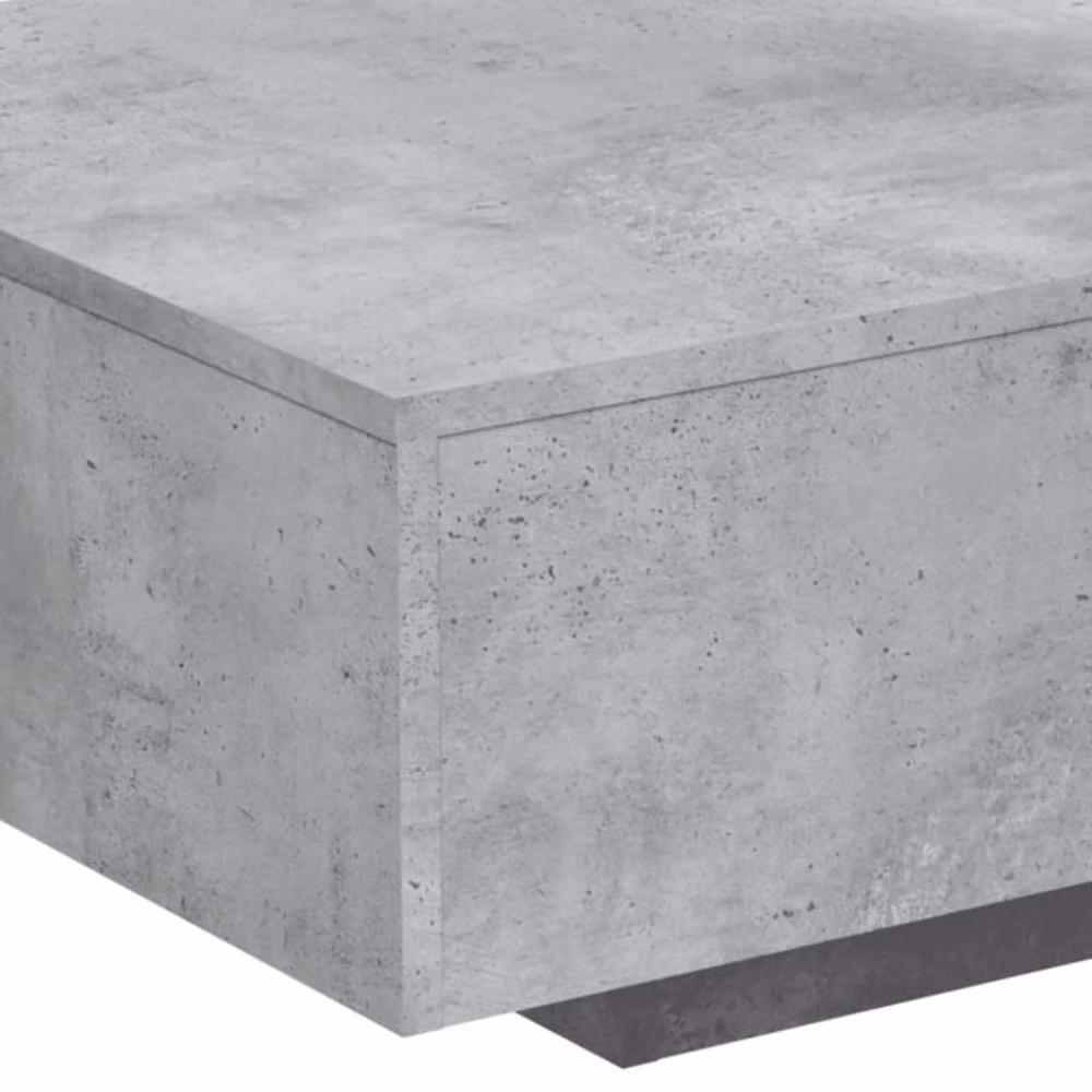 Berkfield Home Modern Rectangular Coffee Table with LED Lights in Concrete Grey, W/D/H: 85 x 55 x 31 cm – 4