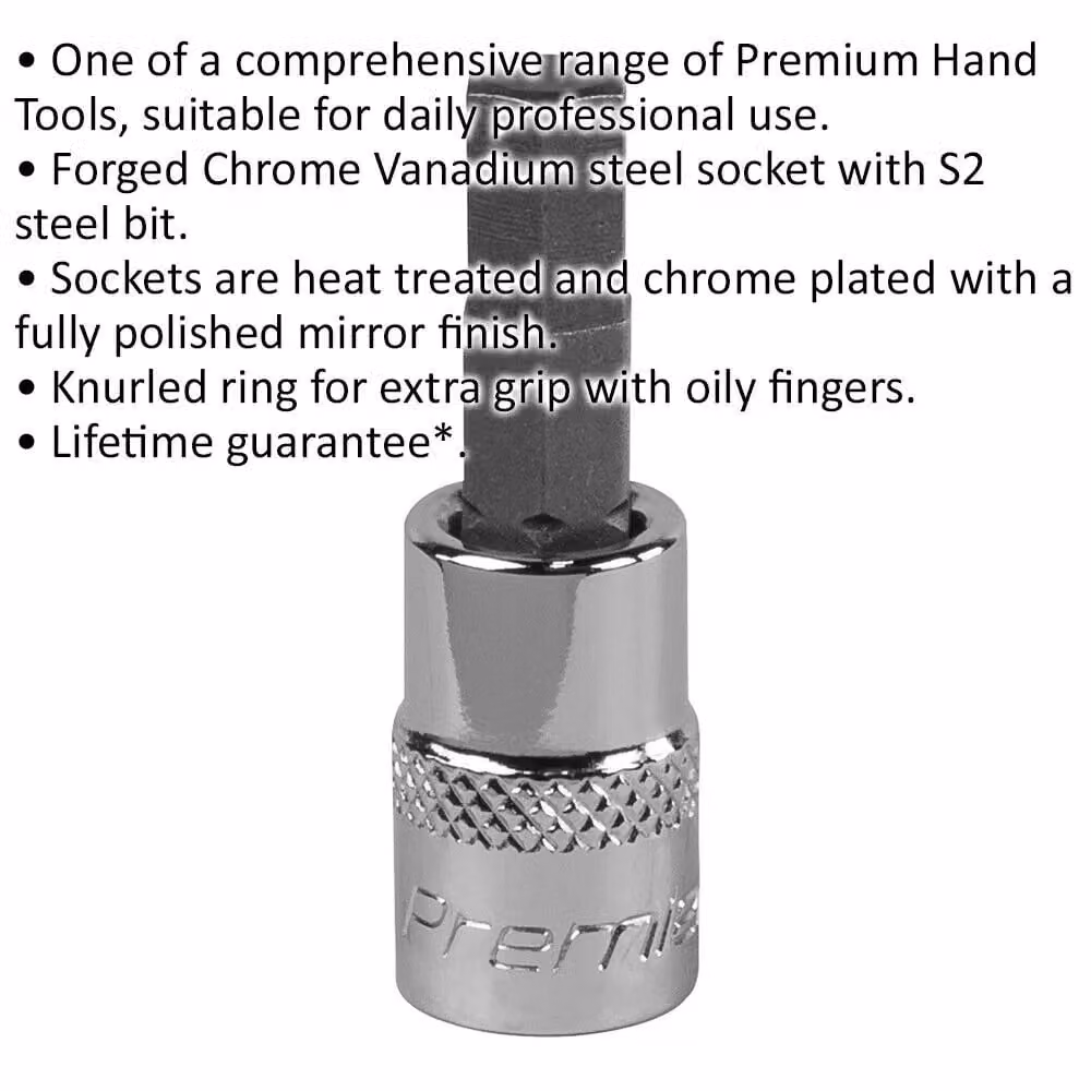 Loops 6mm Hex Socket Bit, 1/4 inch Square Drive, Chrome Vanadium and Stainless Steel, Silver – 2