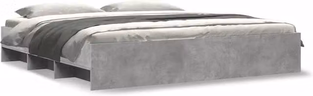 Berkfield Home Bed Frame in Concrete Grey, Engineered Wood, W/D/H: 200 x 200 x 35 cm