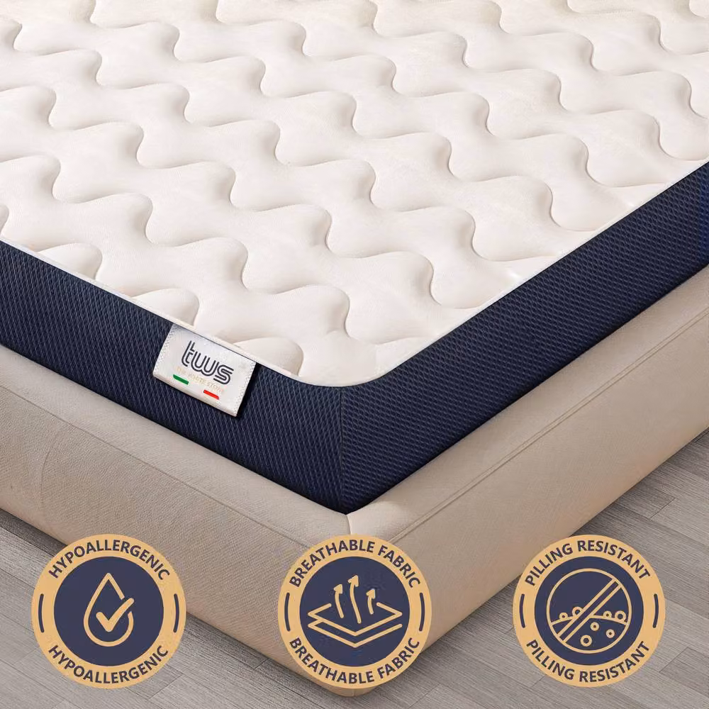 White Stone Antibacterial Cold Foam Mattress in White, W/D/H: 90 x 190 x 10 cm – 4