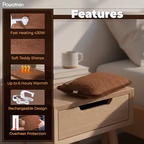Marco Paul Rechargeable Electric Hot Water Bottle in Brown – 6
