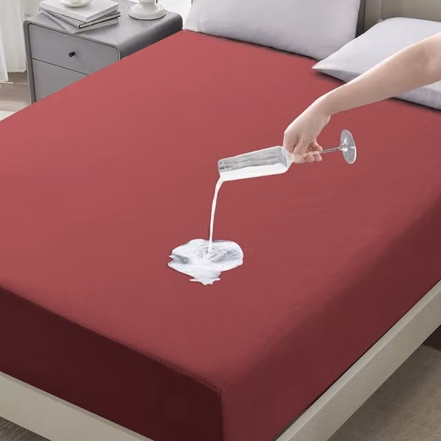 Cotton Passion Waterproof and Breathable Allergy-Friendly Fitted Sheet, Beige, 200 x 200 cm