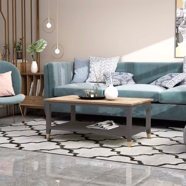 Cabinet Bits Palazzi Coffee Table in Grey, W: 100 cm, D: 56 cm, H: 45 cm