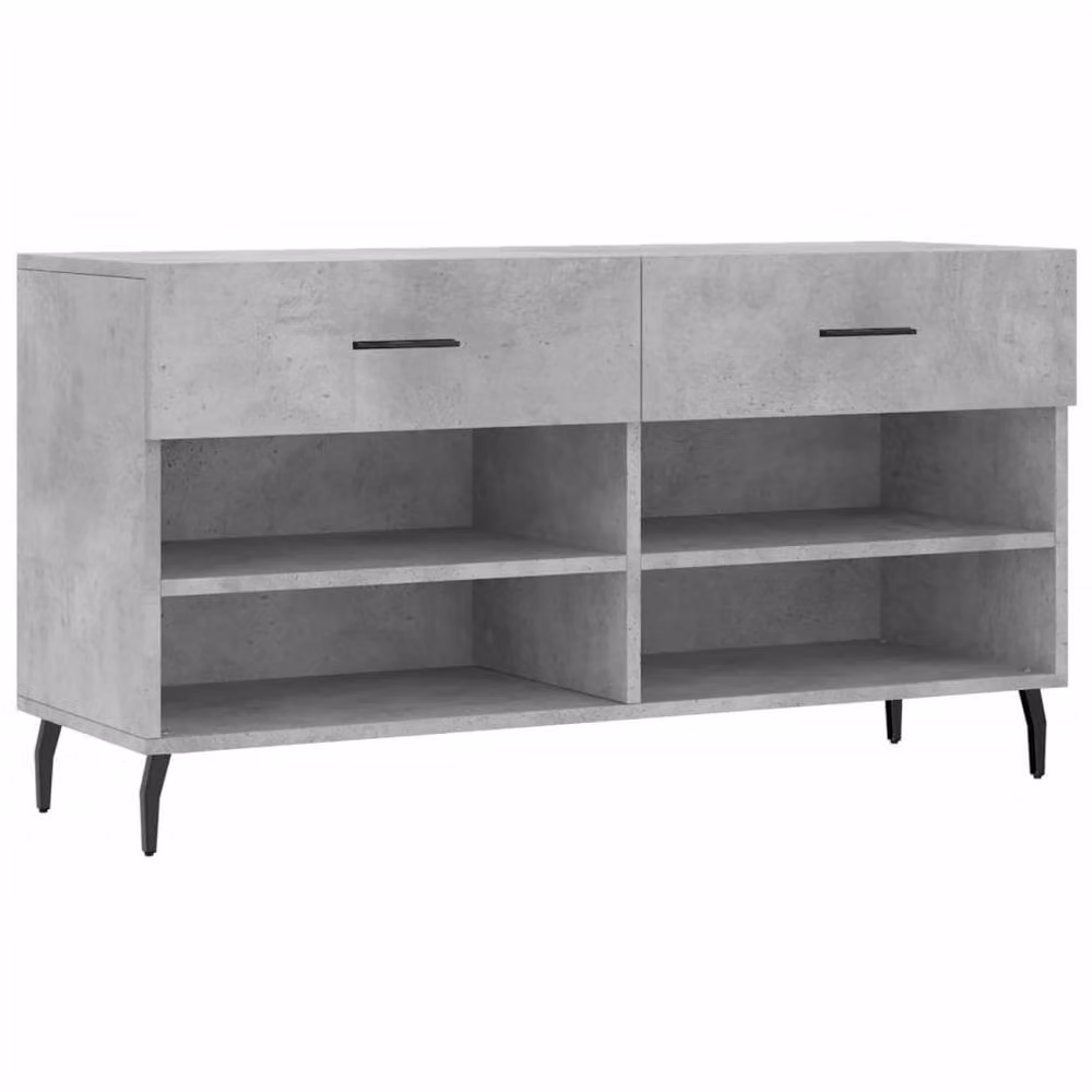 Berkfield Home Industrial Shoe Bench in Concrete Grey, W/D/H: 102 x 35 x 55 cm – 3