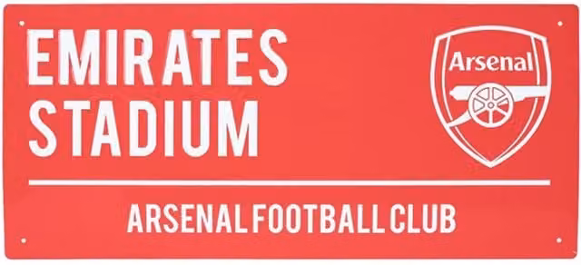 Arsenal FC Metal Wall Street Sign in Red, White and Multicolour