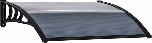 Matteo Black Door Canopy Awning Polypropylene Window and Porch Rain Shelter W: 100 cm, D: 75 cm – 1
