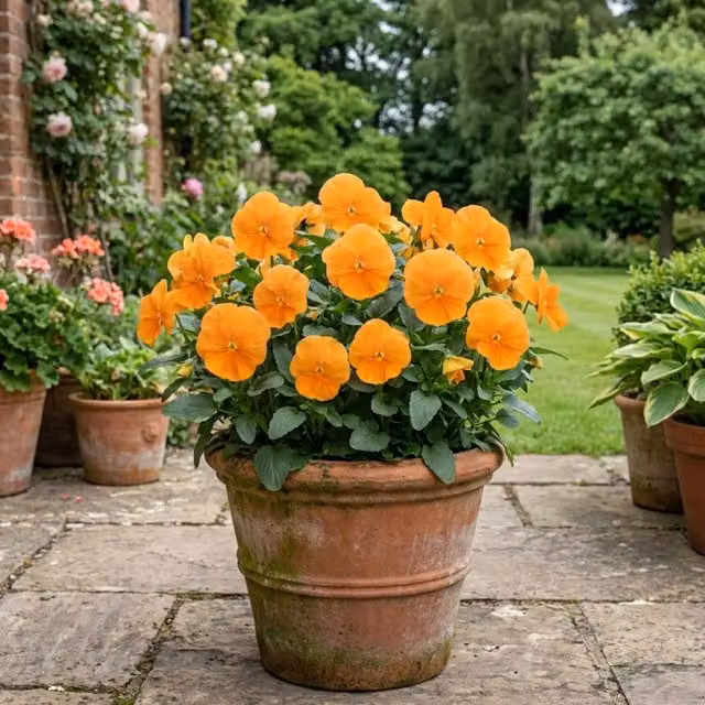Plants By Post Orange Pansy Delta Pro Clear 3L Potted Bedding Plant