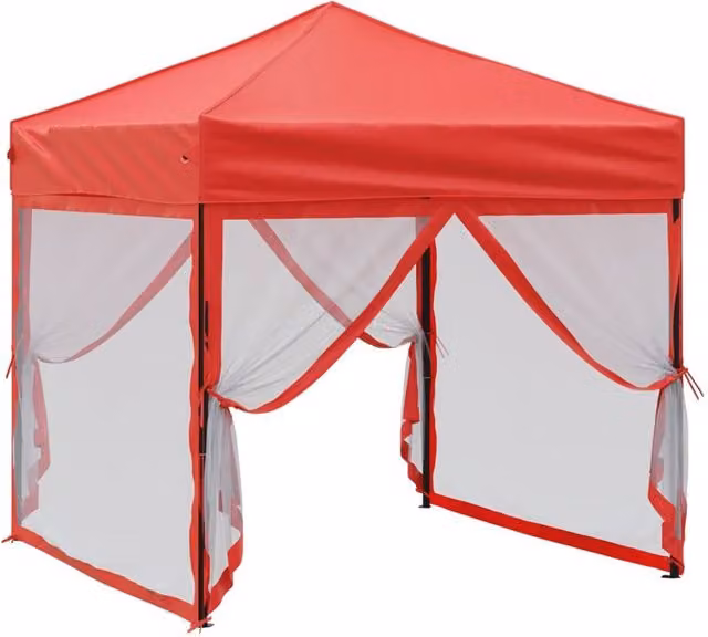 Berkfield Home Sturdy Folding Party Tent with Sidewalls, Red, 2 x 2 m