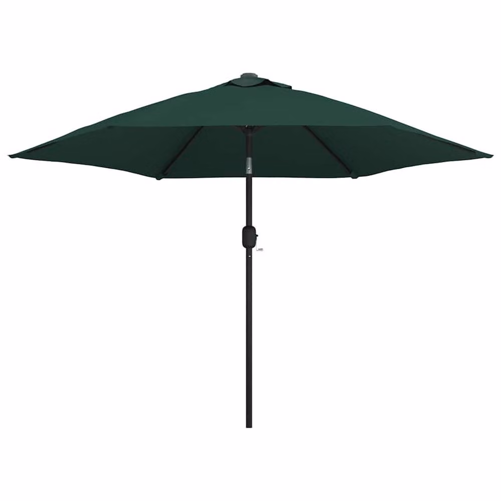 Berkfield Home LED Cantilever Umbrella in Green with Polyester Canopy and Steel Frame, Diameter: 300 cm – 3