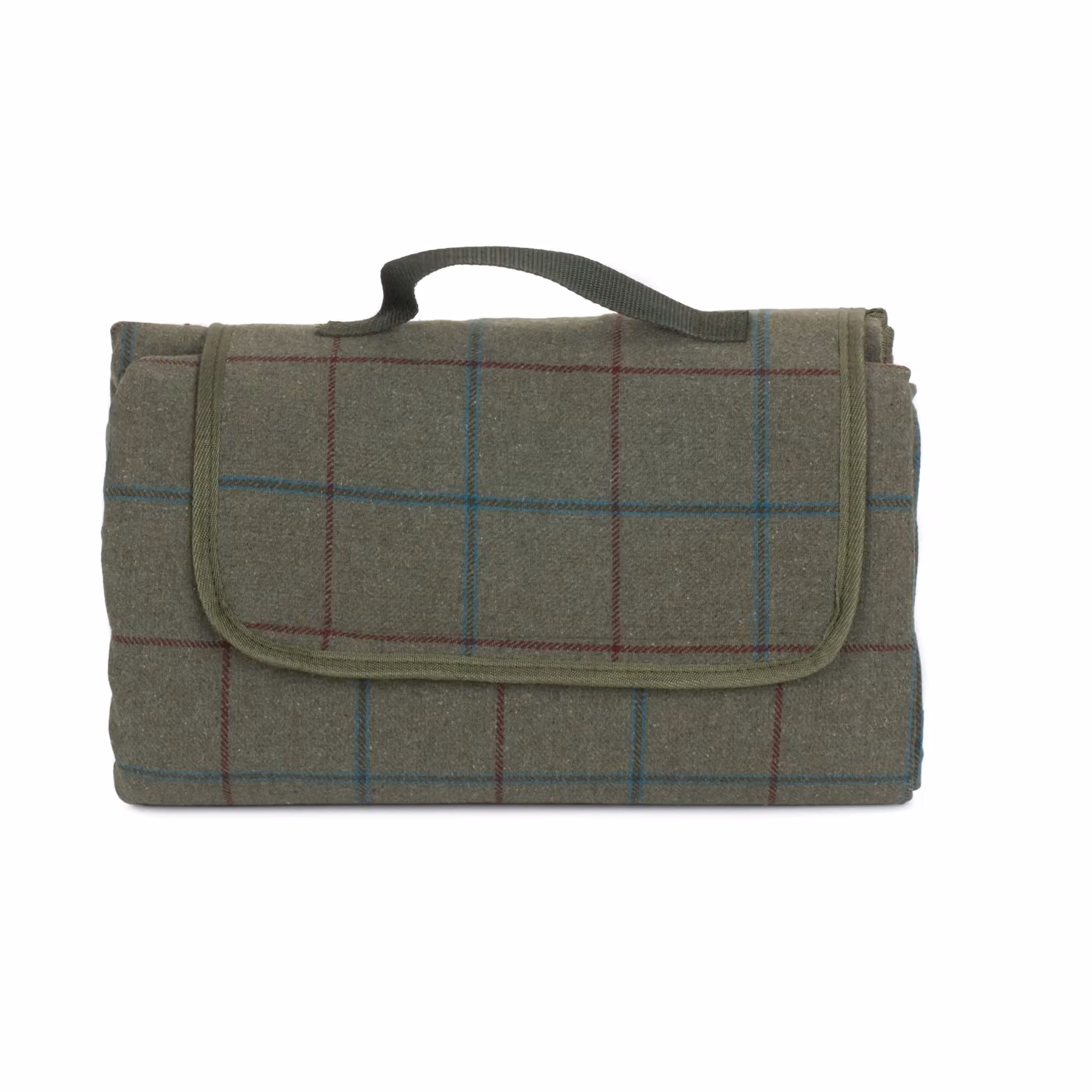 Red Hamper Checked Green and Red Luxury Picnic Blanket with Waterproof Underside and Carry Bag – 2