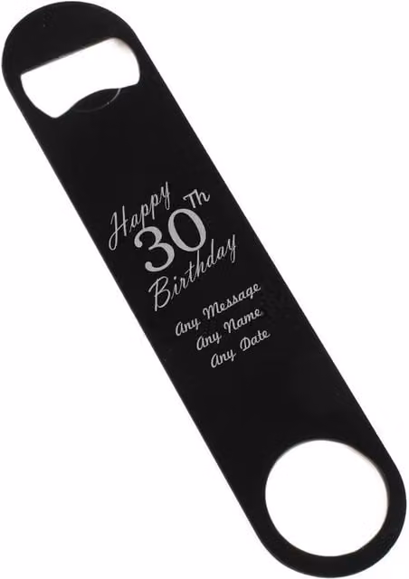 Uniqueful Personalised Black Stainless Steel Bar Blade Bottle Opener
