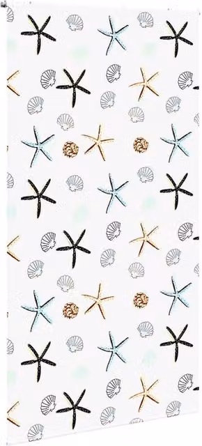 Berkfield Home White Nautical Star Shower Roller Blind, W: 140 cm, H: 240 cm