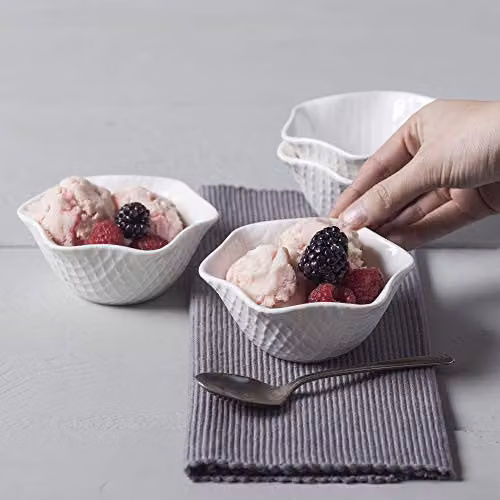 WM Bartleet & Sons Porcelain Dessert Bowl Set of 4, White, Diameter: 12 cm – 2