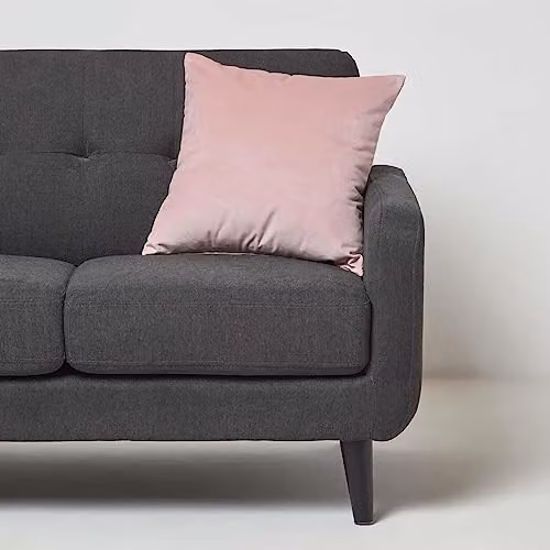 Homescapes Pink Velvet Square Cushion with Microfibre Insert, W/D/H: 45 x 45 x 45 cm – 2