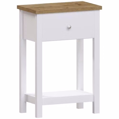 Vida Designs Arlington Modern White MDF Console Table with 1 Drawer, W: 50 cm, D: 30 cm, H: 74 cm – 2