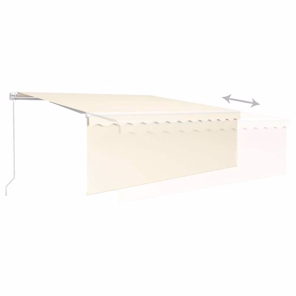 Berkfield Home Manual Retractable Awning with Blind and LED, Beige, W: 400 cm, D: 300 cm, H: 120 cm