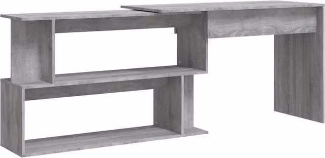 Berkfield Home Corner Desk in Grey Sonoma, W/D/H: 200 x 50 x 76 cm – 1