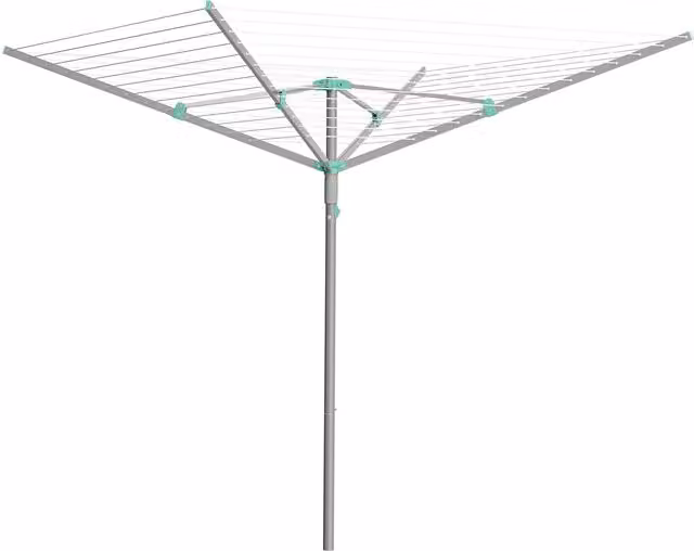 SONGMICS Silver Rotary Washing Line with Ground Spike and Cover