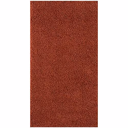 THE RUGS Terra Plain Soft High Pile Shaggy Rug, W/D: 80 x 150 cm, Orange/Brown – 6
