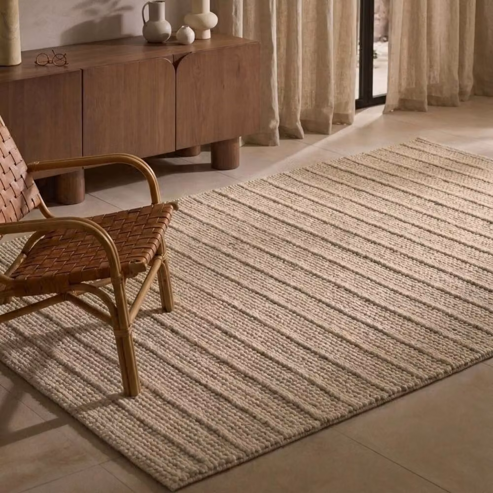 Ted Baker Camden Wool Parker Handwoven Striped Rug in Beige, W: 80 cm, L: 250 cm – 2