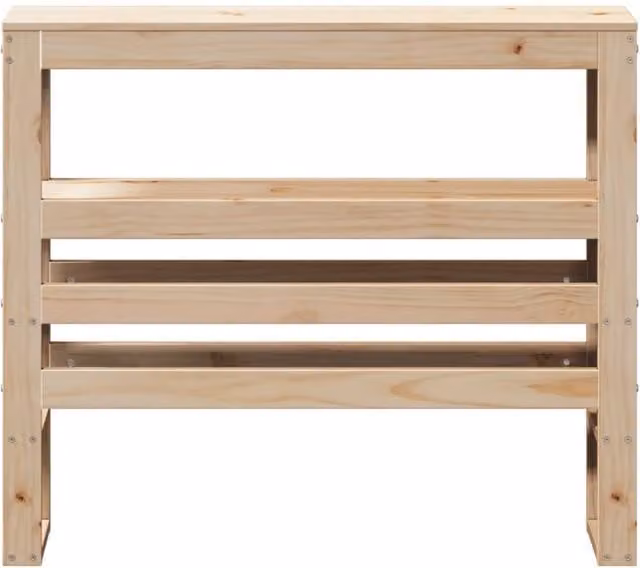 Berkfield Home Solid Wood Pine Headboard with Integrated Bedside Shelves in Beige, W/H: 75 x 82 cm