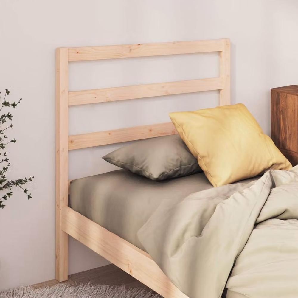 Berkfield Home Rustic Solid Pine Bed Headboard in Beige, W/D/H: 95 x 4 x 100 cm – 2