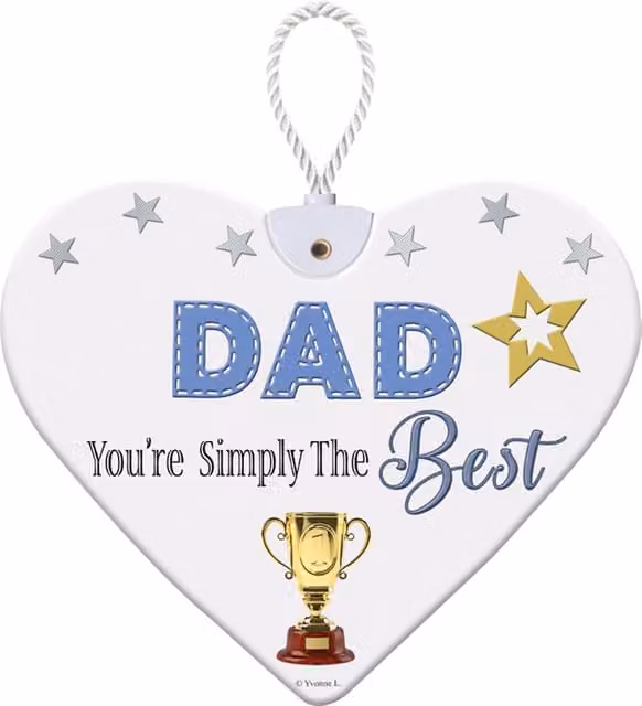 Sensations DAD HeartFelts Hanging Plaque in Multicolour and White
