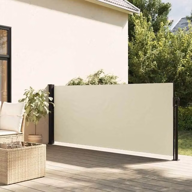 Berkfield Home Retractable Side Awning in Beige, W/H: 117 x 300 cm