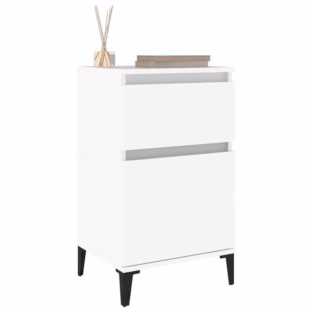 Berkfield Home Set of 2 White Bedside Cabinets, W/D/H: 40 x 35 x 70 cm – 2