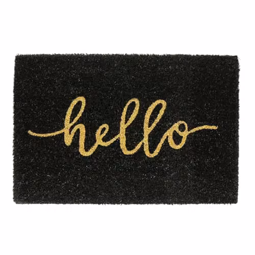 Nicola Spring Black Coir Door Mat, W: 60 cm, D: 40 cm