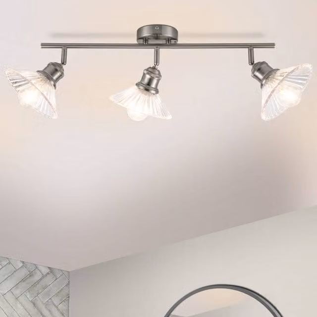 COSYLYTE Milan 3 Light Glass Bar Spotlight for Bathroom in Silver