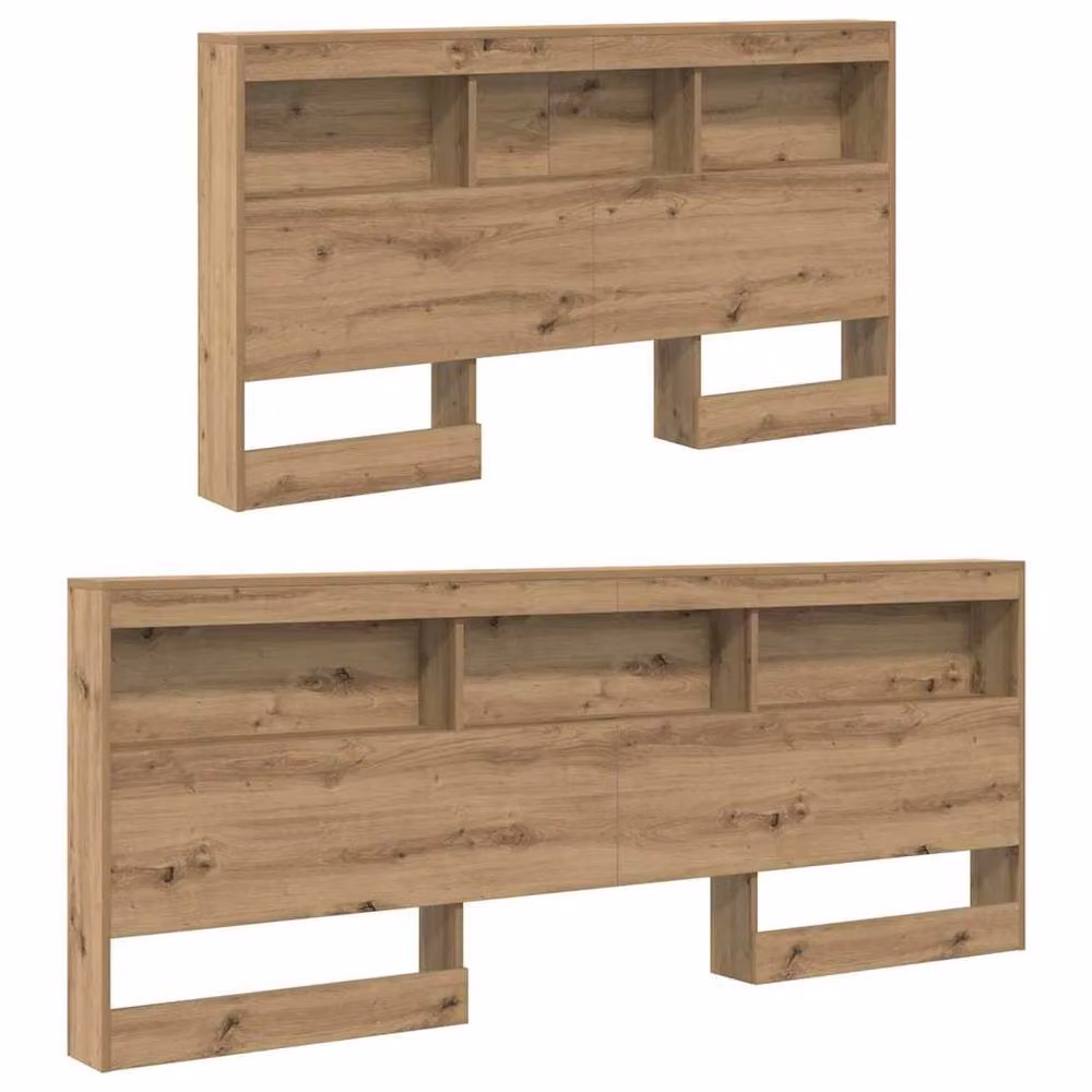 Berkfield Home Artisan Oak Storage Headboard with Shelf, Brown, Width: 160 cm – 5