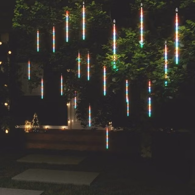 Berkfield Home Meteor LED Lights, 20 pcs, Multicolour, 480 LEDs, Length: 30 cm