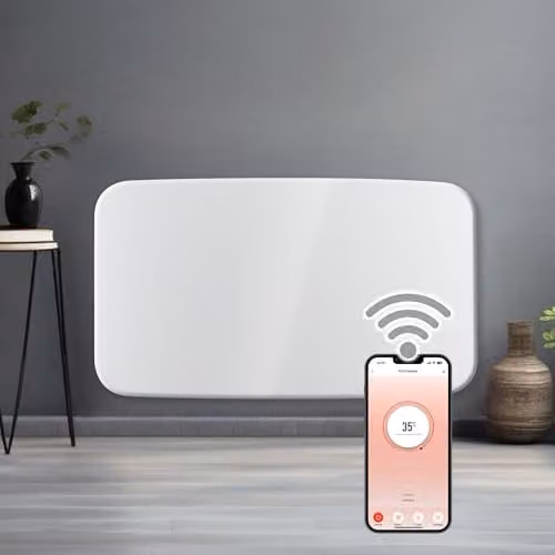 Futura 2000W WiFi Smart Electric Radiator, White Wall Mounted Designer Panel Heater with App Control – 1