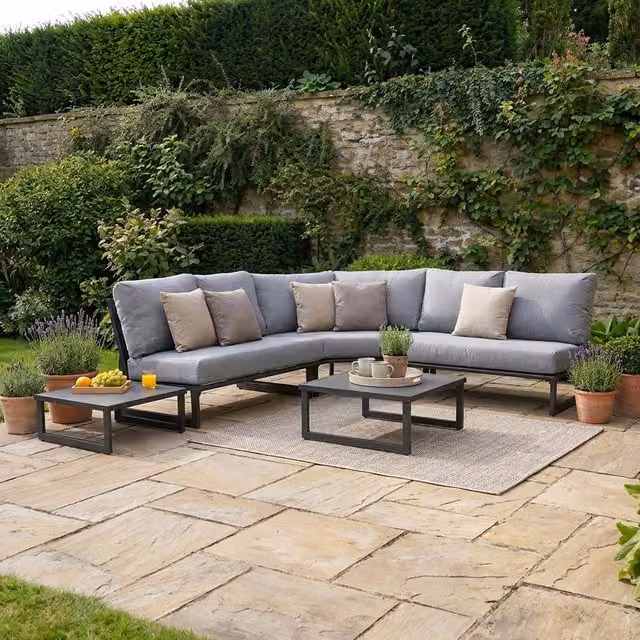 Rimini 5 Seater Sofa Set in Grey with Aluminium and Metal Frame