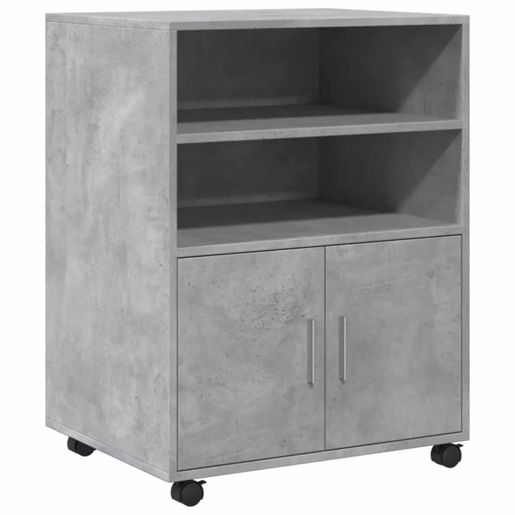 Berkfield Home Rolling Cabinet in Concrete Grey, W/D/H: 60 x 48 x 81 cm – 2