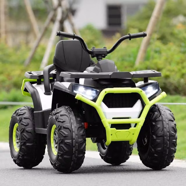Costway 12V Kids Electric ATV Quad Ride On Car Toy with Light and Sound, White