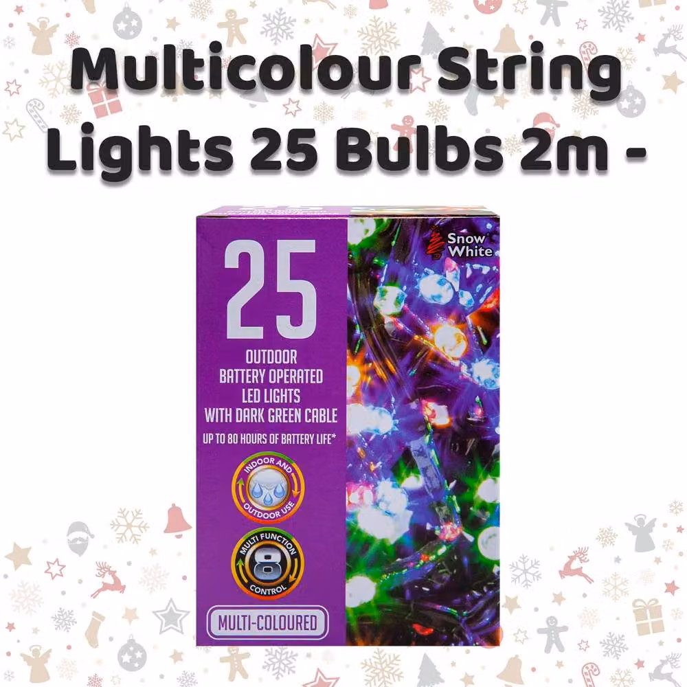 VFM e-Store Multicolour Christmas String Lights with 25 Bulbs – 2