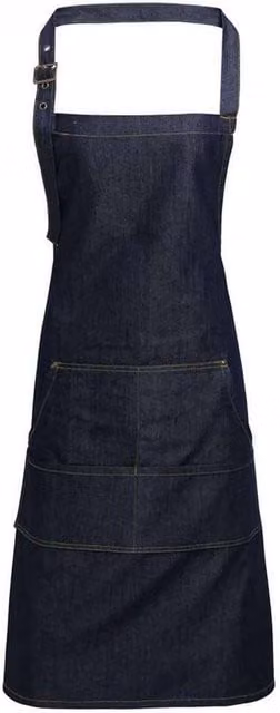Premier Denim Jean Style Stitching Bib Apron in Blue – 1