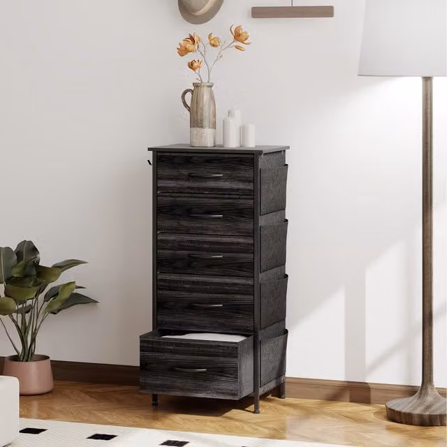 HOMCOM Modern Black Metal Double Dresser