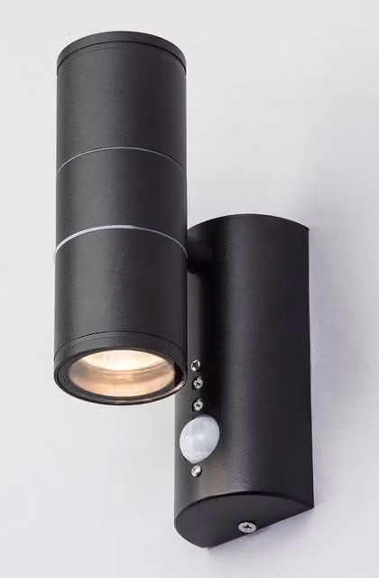 BHS Lighting Delting Up & Down Outdoor Wall Light with Motion Sensor in Black – 1
